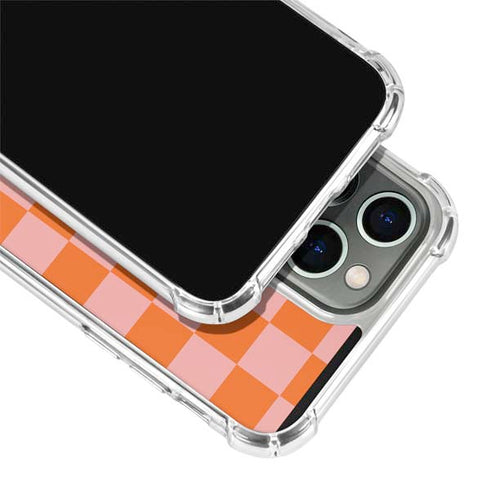 Orange Checkered iPhone 15 Pro Clear Case